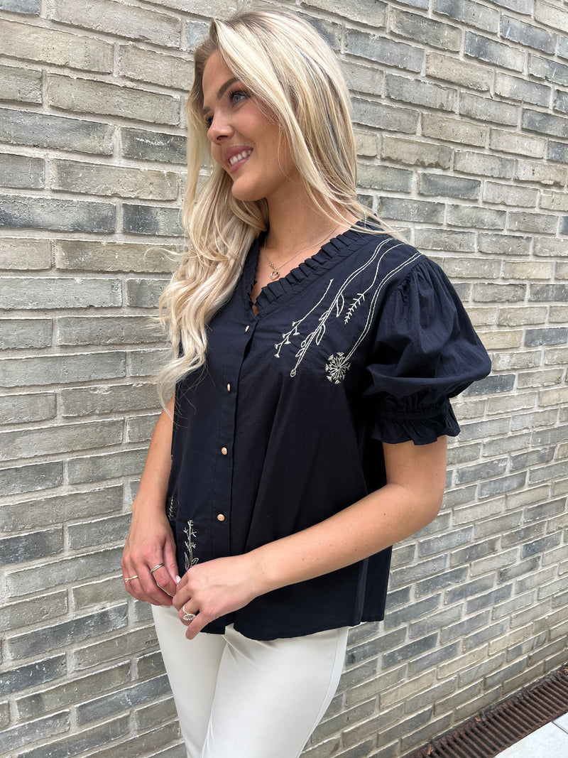 Gaspar black Garda Blouse