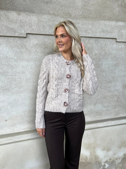 Azaka taupe cardigan