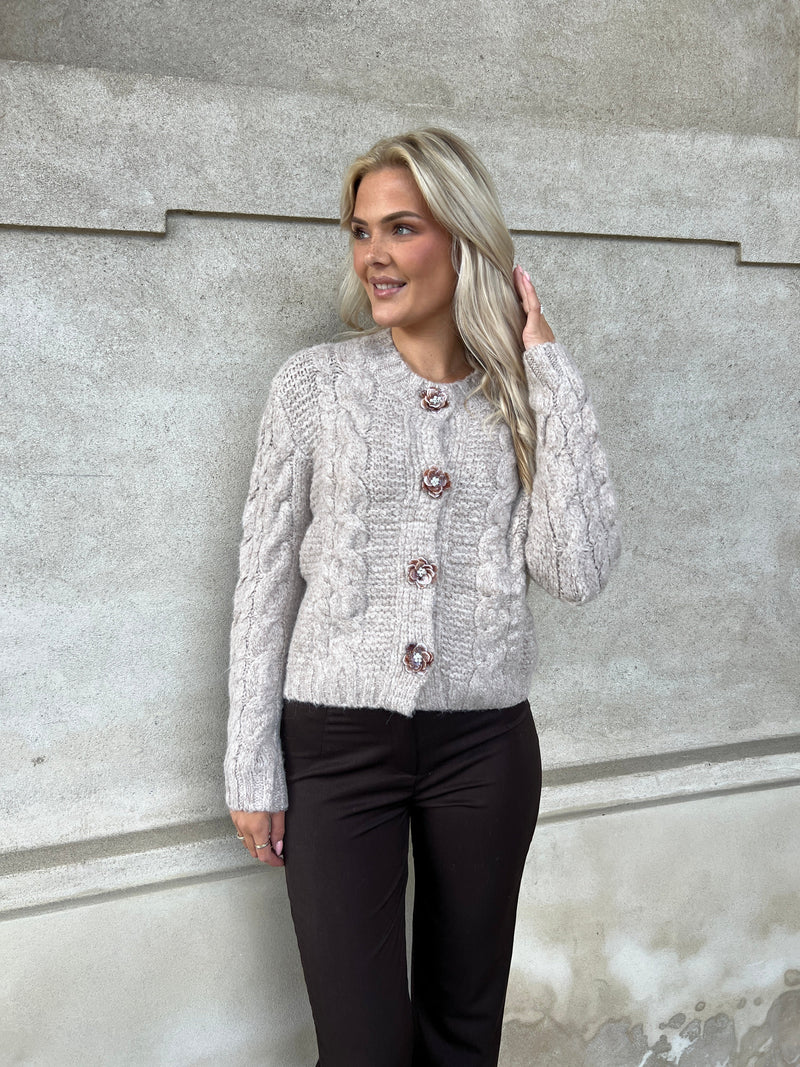 Azaka taupe cardigan