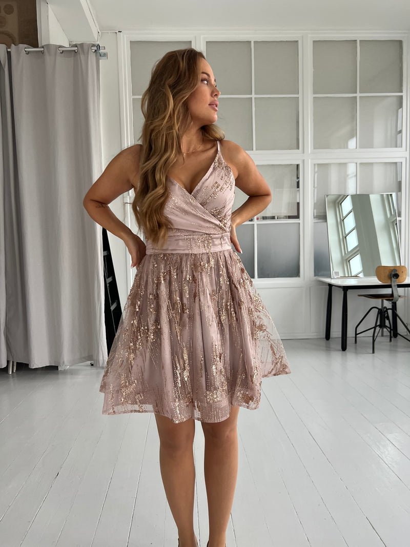 F&P rose shimmer dress