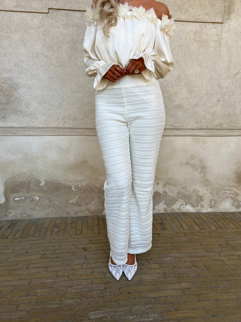 Eight Luxe creme lace pants