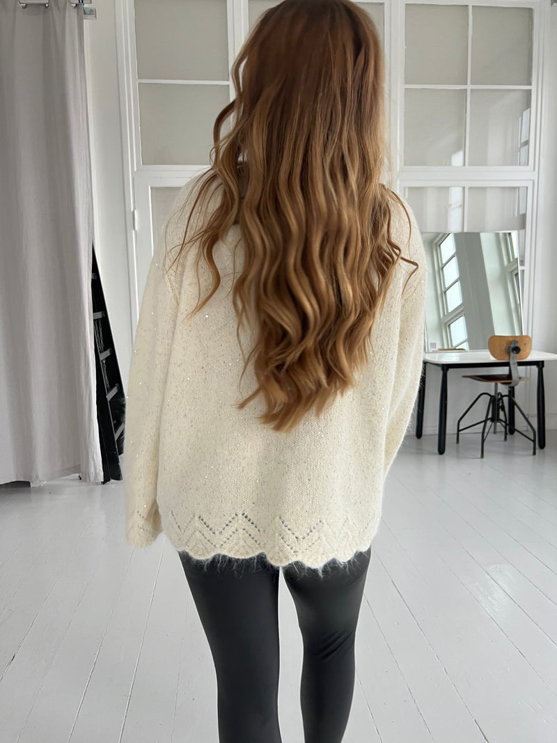 Azaka beige shimmer knit