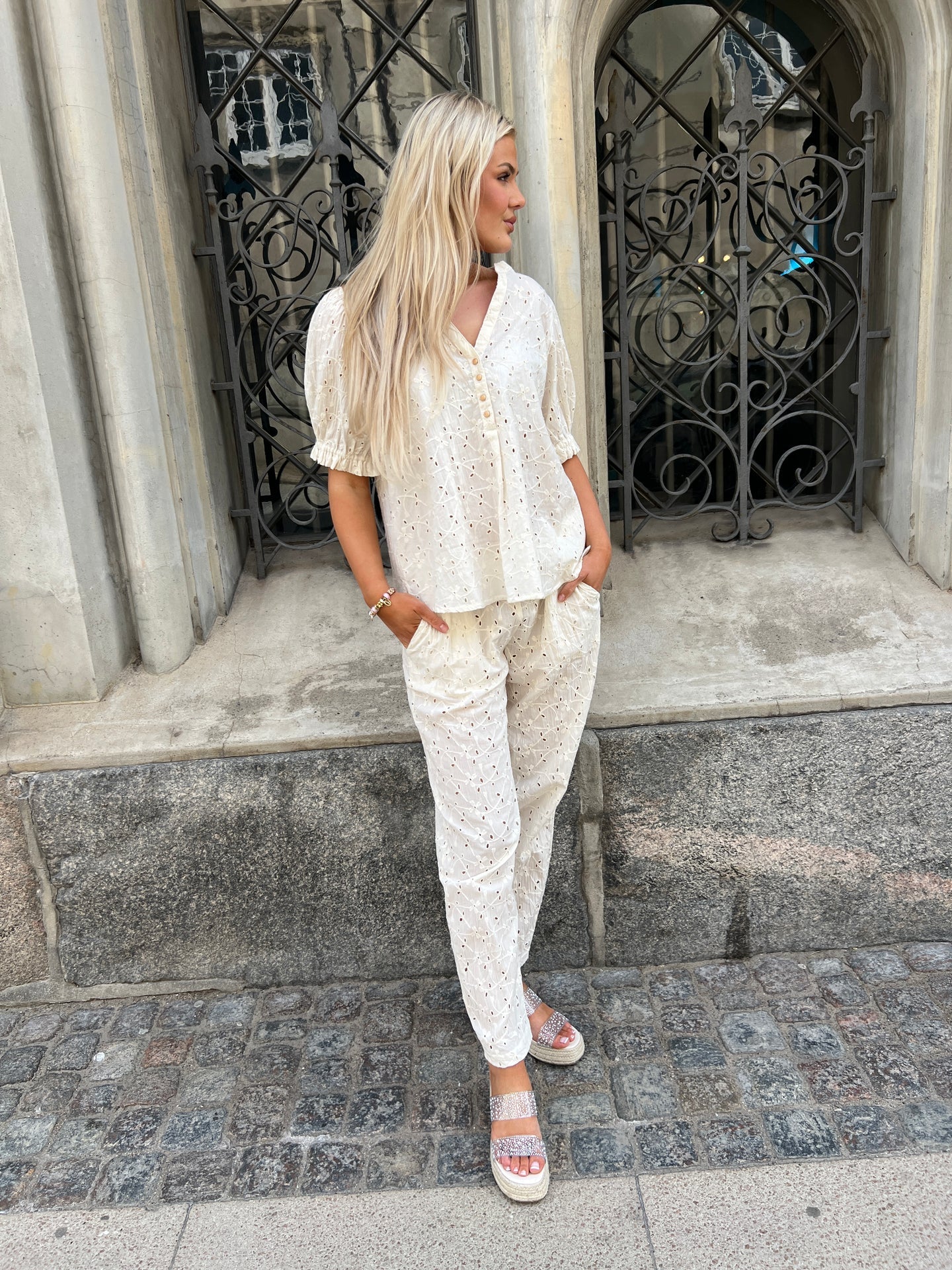 Gaspar FIJI BRODERIE ANGLAISE - OFF WHITE