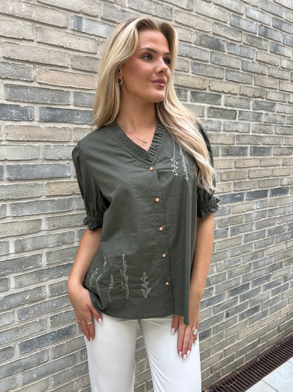 Gaspar forrest green Garda Blouse