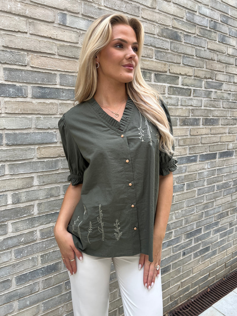 Gaspar forrest green Garda Blouse