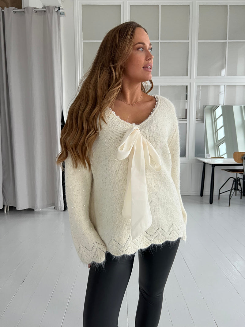 Azaka beige shimmer knit