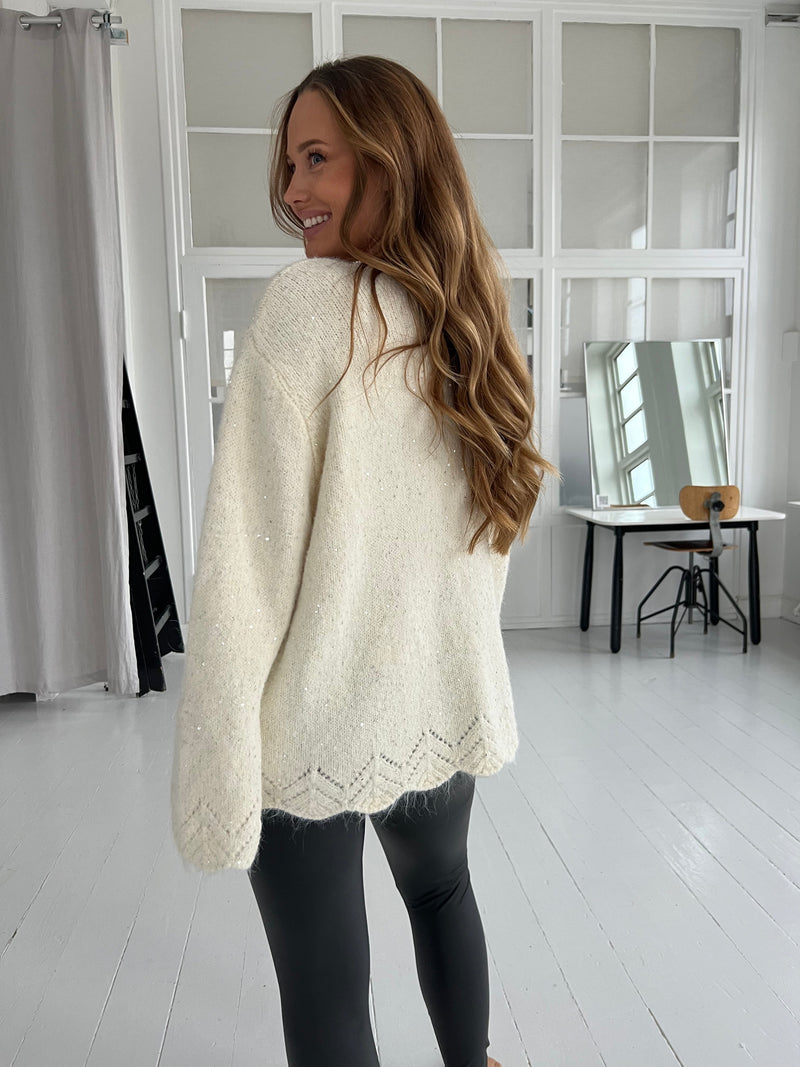 Azaka beige shimmer knit