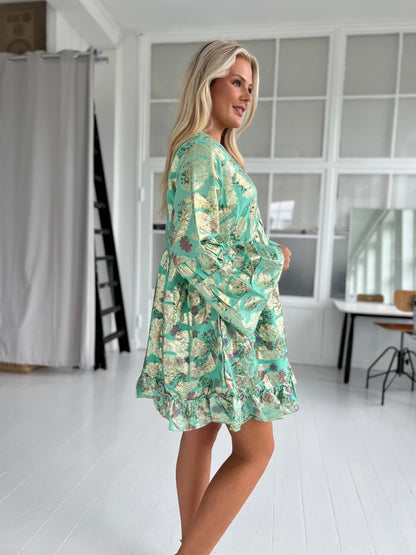 Last Queen green bohemian dress (4009)-kjole-Åberg CPH-Onesize-Åberg Copenhagen DK