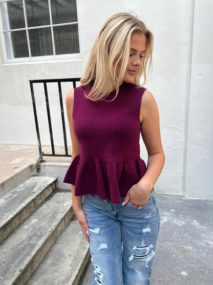 Kilky bordeaux wave top fra webshoppen Aaberg Copenhagen