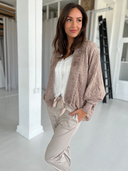 Moocci taupe cardigan (8555)