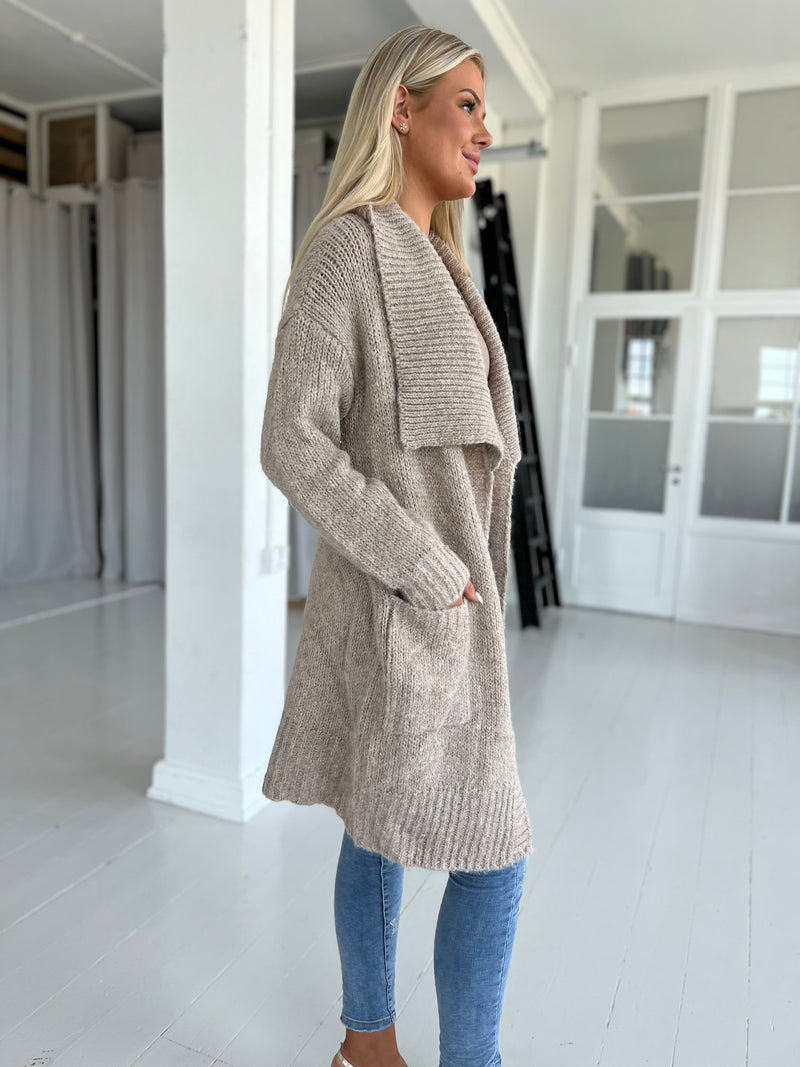 Miss Charm taupe cardigan