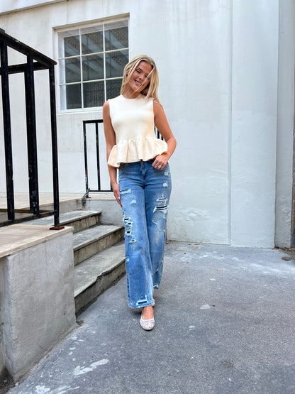 Laulia ripped dad jeans fra webshoppen Aaberg Copenhagen