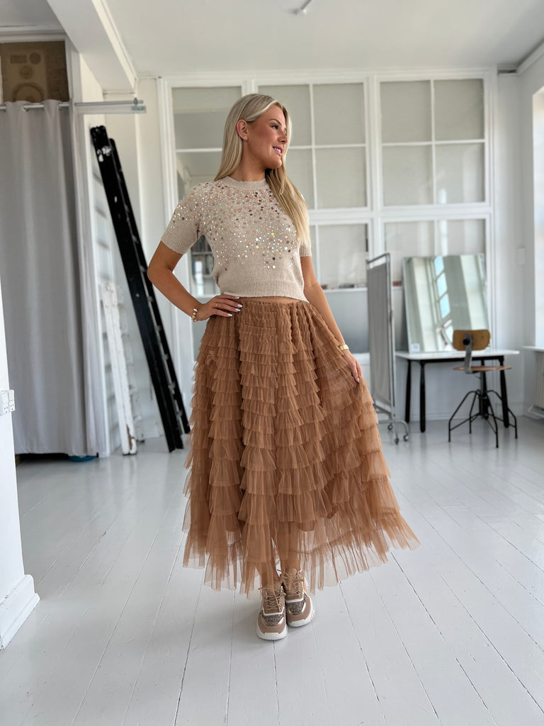 Rosie camel tulle skirt (9002)