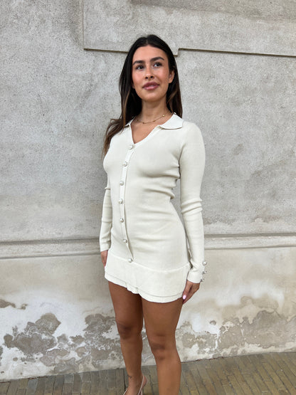 Azaka beige knit dress
