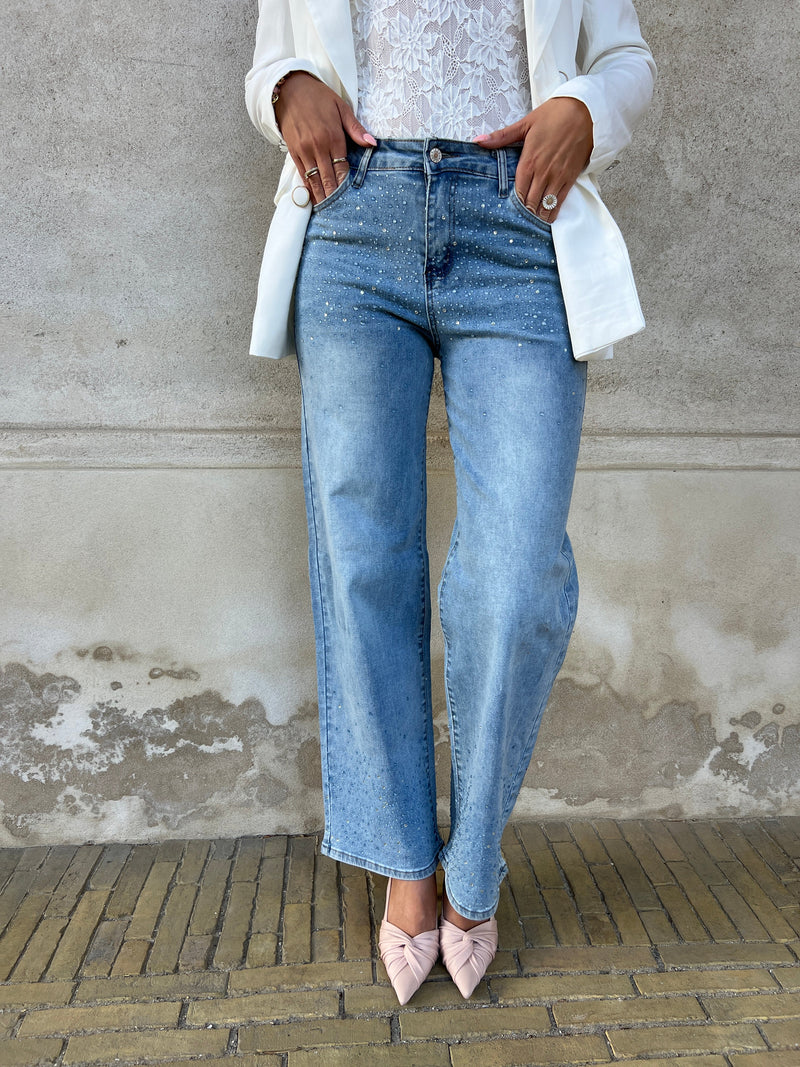 Laulia straight rhinestone jeans