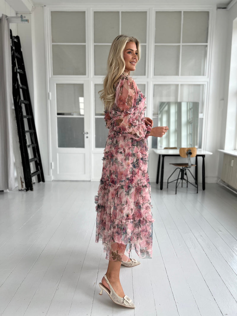 Flam rose flower dress