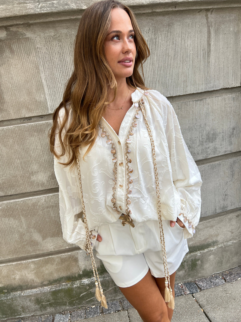 Azaka hvid boho blouse