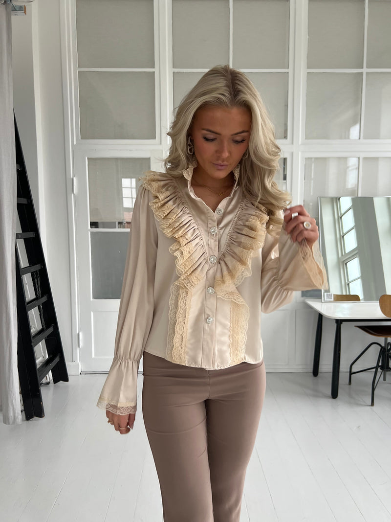 Azaka champagne lace blouse (1557)