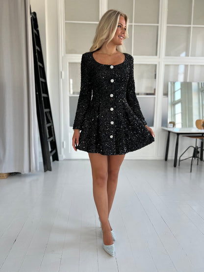 Soky black sequin (4107)-kjole-Aaberg Copenhagen