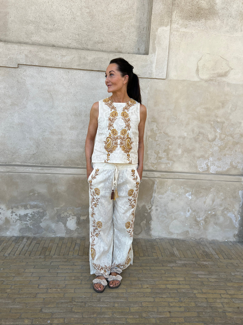 Ivory bohemian pants