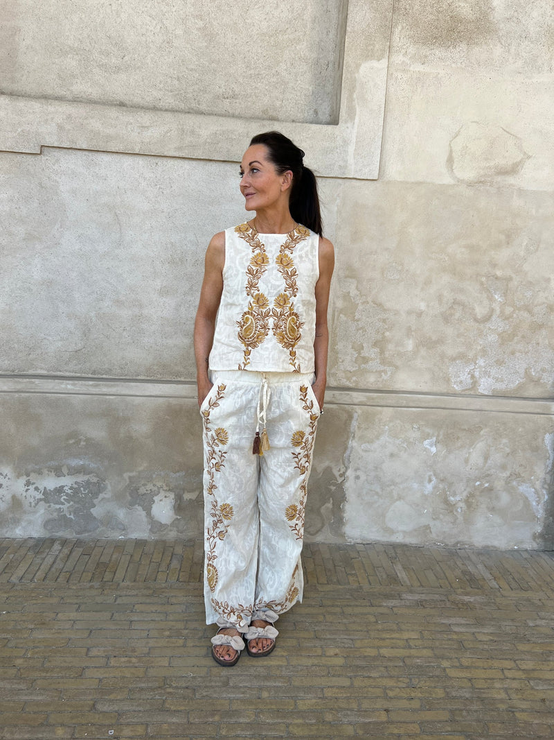 Ivory bohemian pants