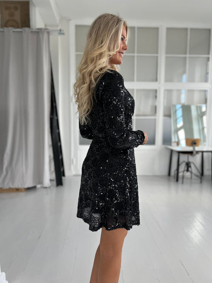 Lamiar black sequins dress (6011)