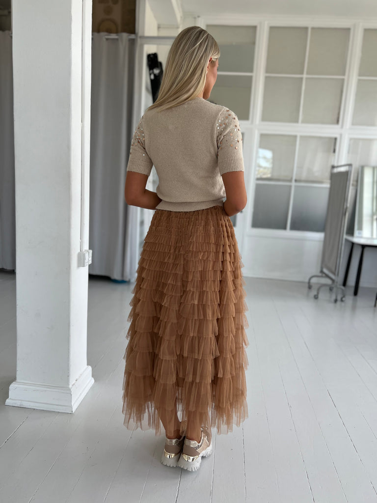 Rosie camel tulle skirt (9002)