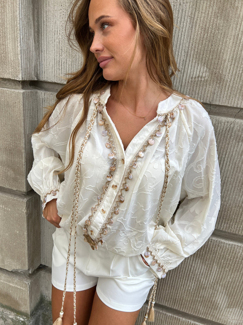 Azaka hvid boho blouse