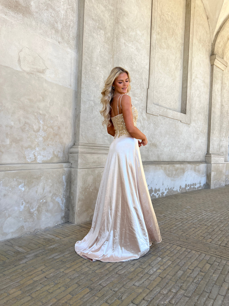 Flam champagne cocktail dress