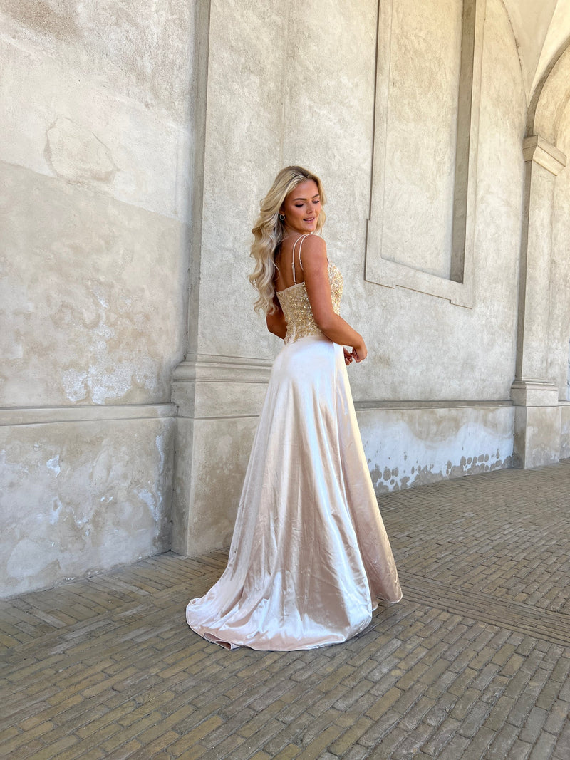 Flam champagne cocktail dress