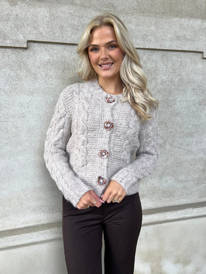 Azaka taupe cardigan
