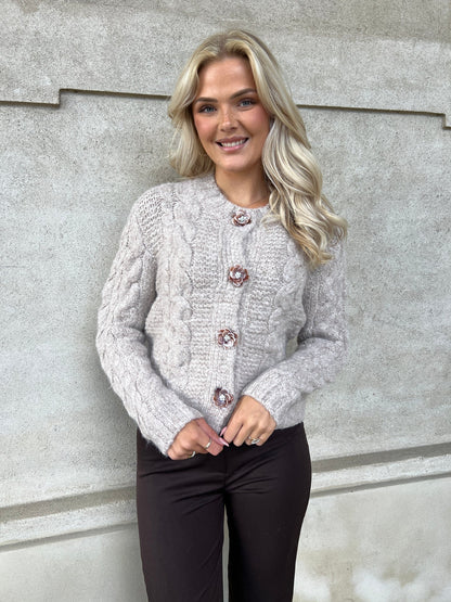 Azaka taupe cardigan