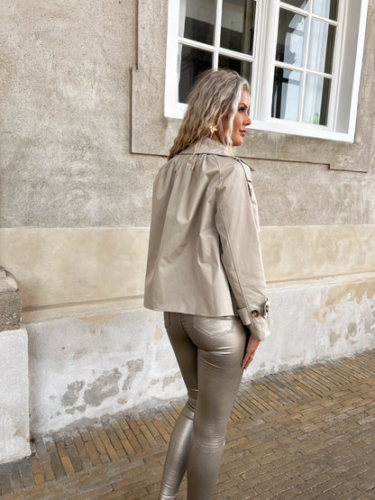 Attrait beige trench coat (004)