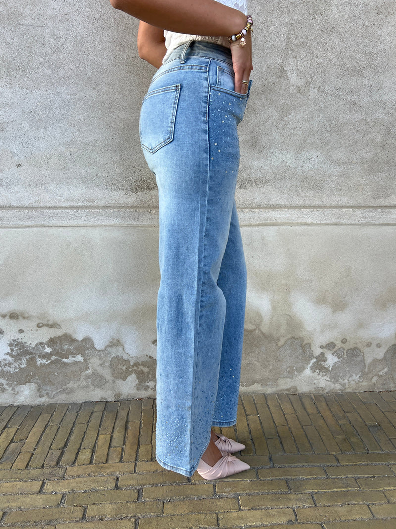Laulia straight rhinestone jeans