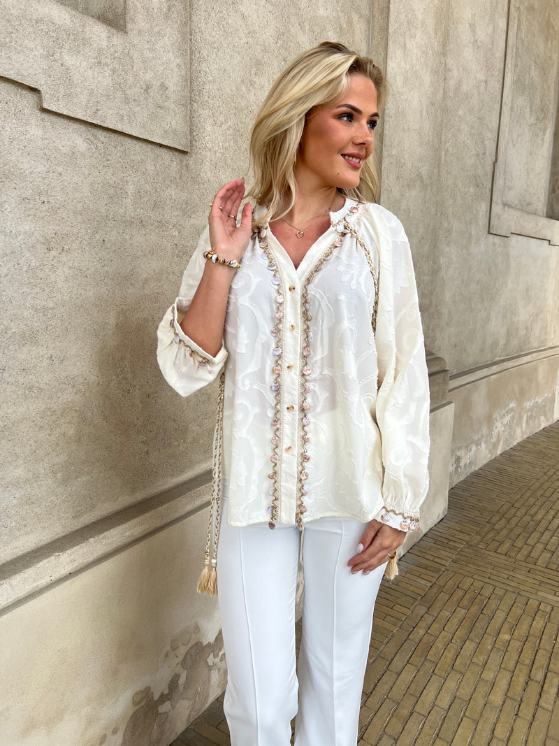 Azaka hvid boho blouse