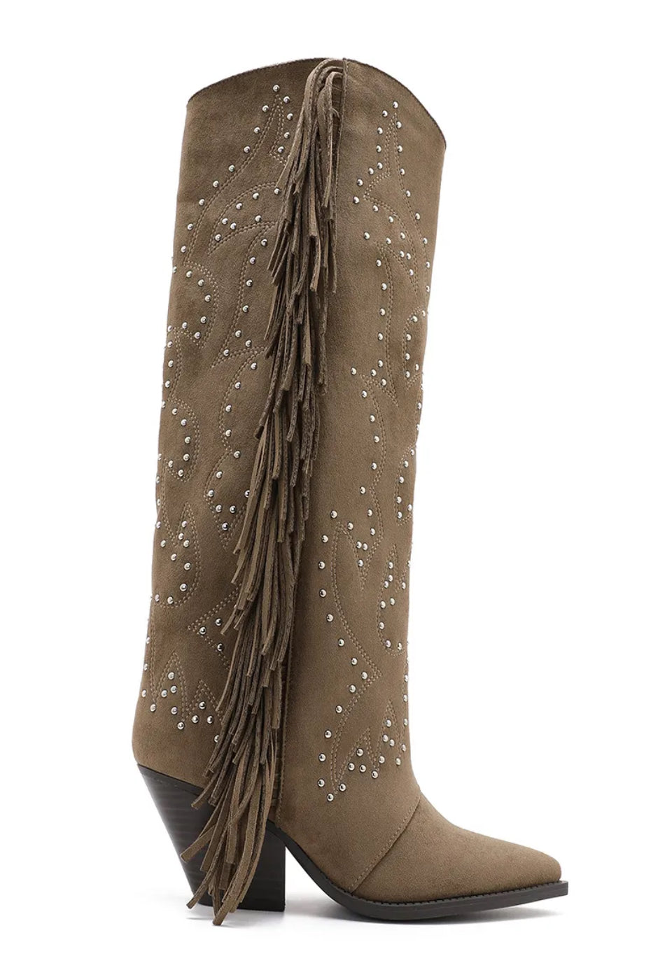 Joia khaki fringe boot fra webshoppen Aaberg Copenhagen