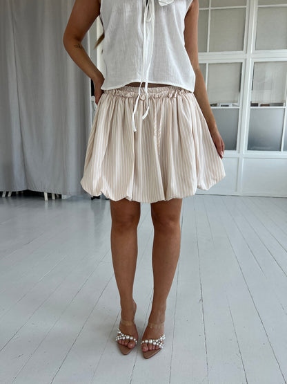 Elli white striped skirt Beige
