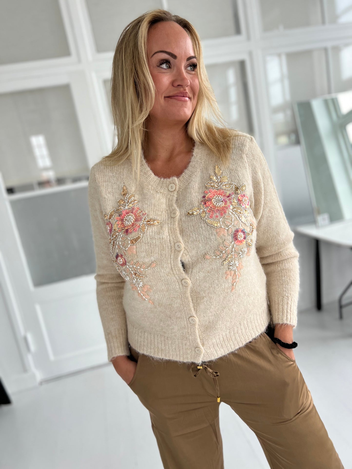 Majolica beige knit cardigan (5303)