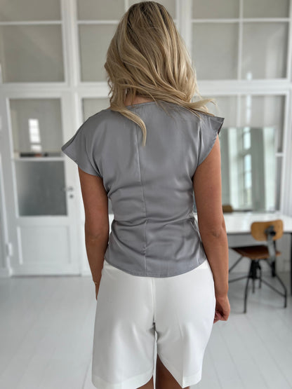 Elli White grey satin blouse