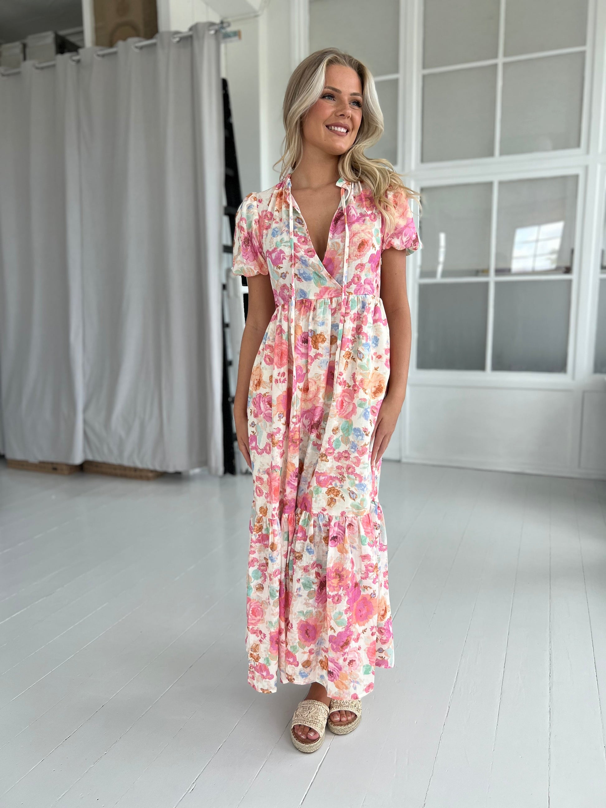 Flam rose flower dress-kjole-Åberg CPH-Åberg Copenhagen DK