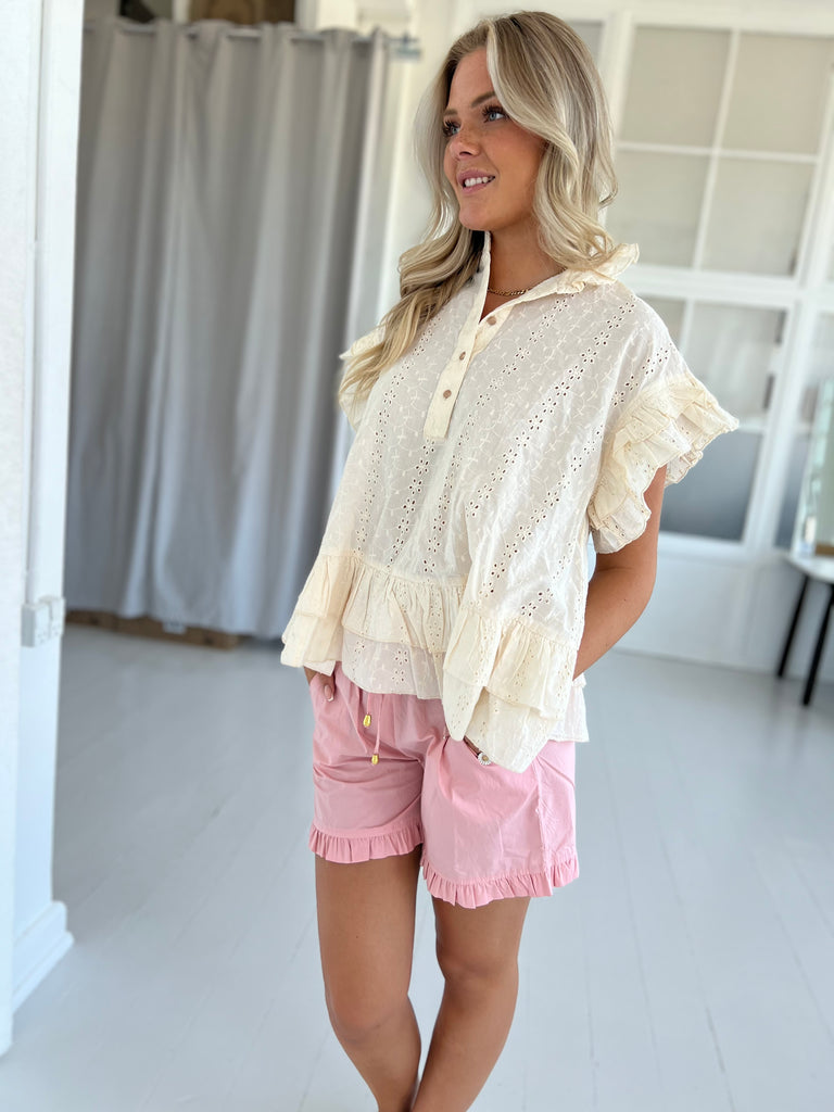 Gaspar Honolulu frill shorts rose (1915)-Bukser-Åberg-Åberg Copenhagen DK