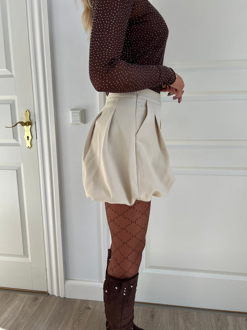 Elli white balloon skirt beige