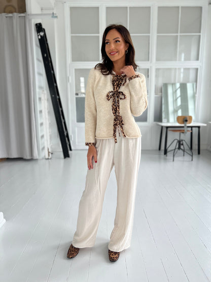 Azaka beige leopard cardigan ( 8274)