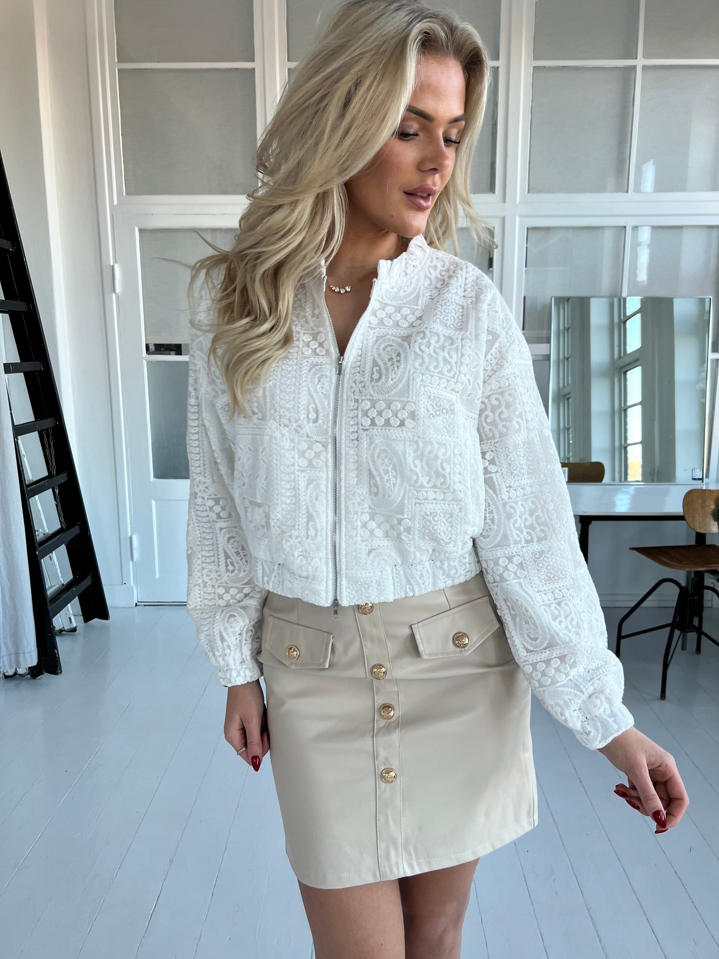 Azaka white Lace jacket (4164)