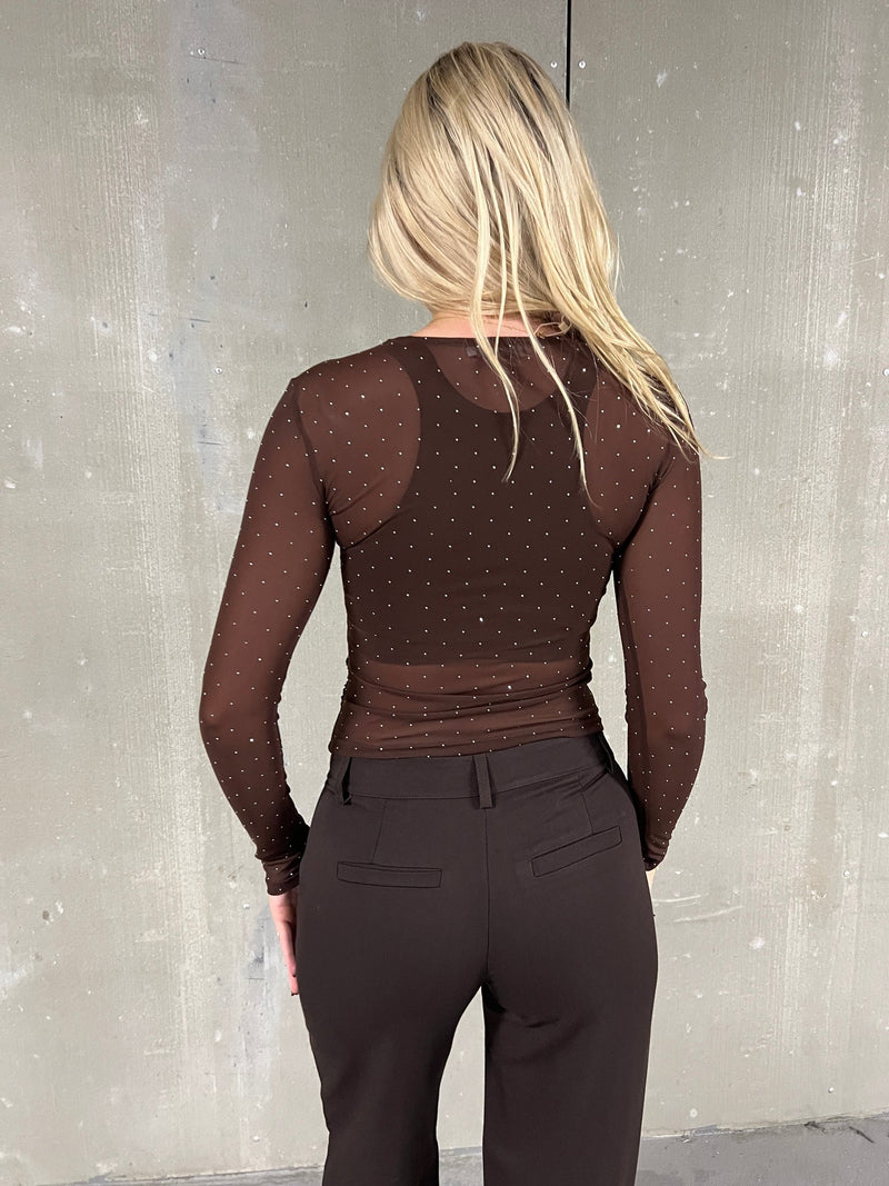 Eight luxe choko mech blouse fra webshoppen Aaberg Copenhagen
