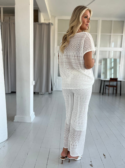 Aaberg Exclusive white lace pants-bukser-Åberg CPH-Onesize-Åberg Copenhagen DK