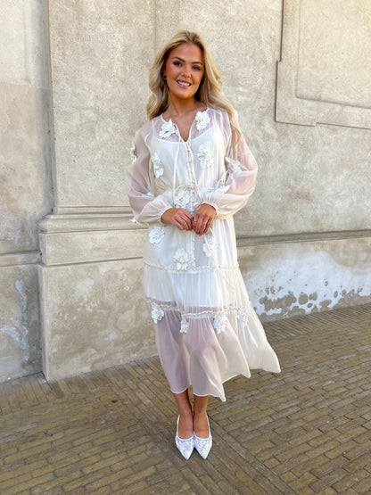 Flam beige bloom dress