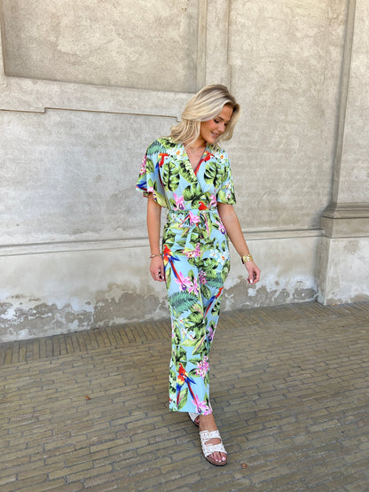 Elli white tropisk jumpsuite