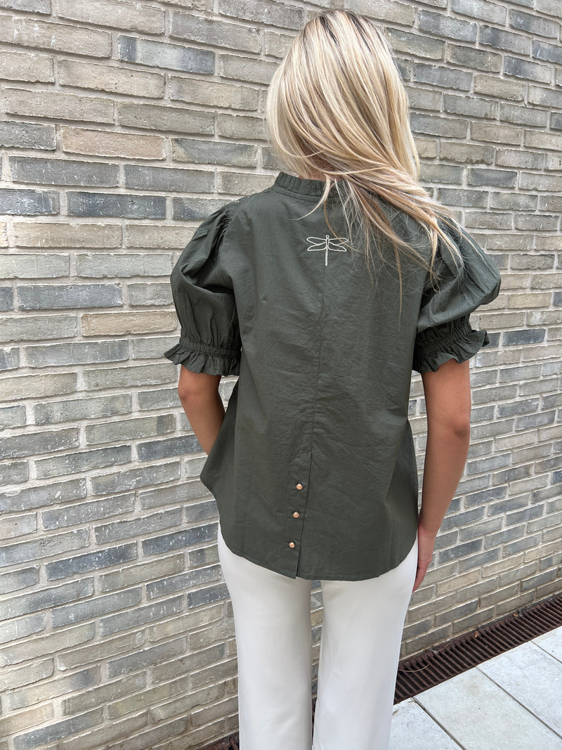 Gaspar forrest green Garda Blouse