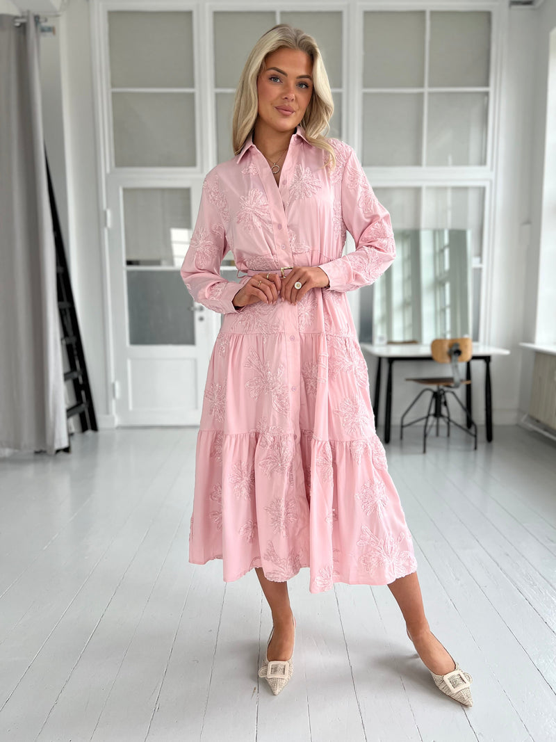 Flam rose shirt dress